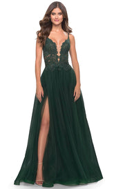 Lace High Slit Prom Dress